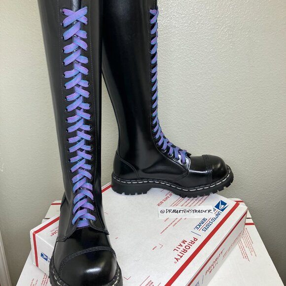 Vintage Steel Toe 20-eye Gripfast England Womens US 8.5 nps grinders dr. martens - Picture 2 of 16